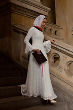 Corset Seam Lace Texture Maxi Dress