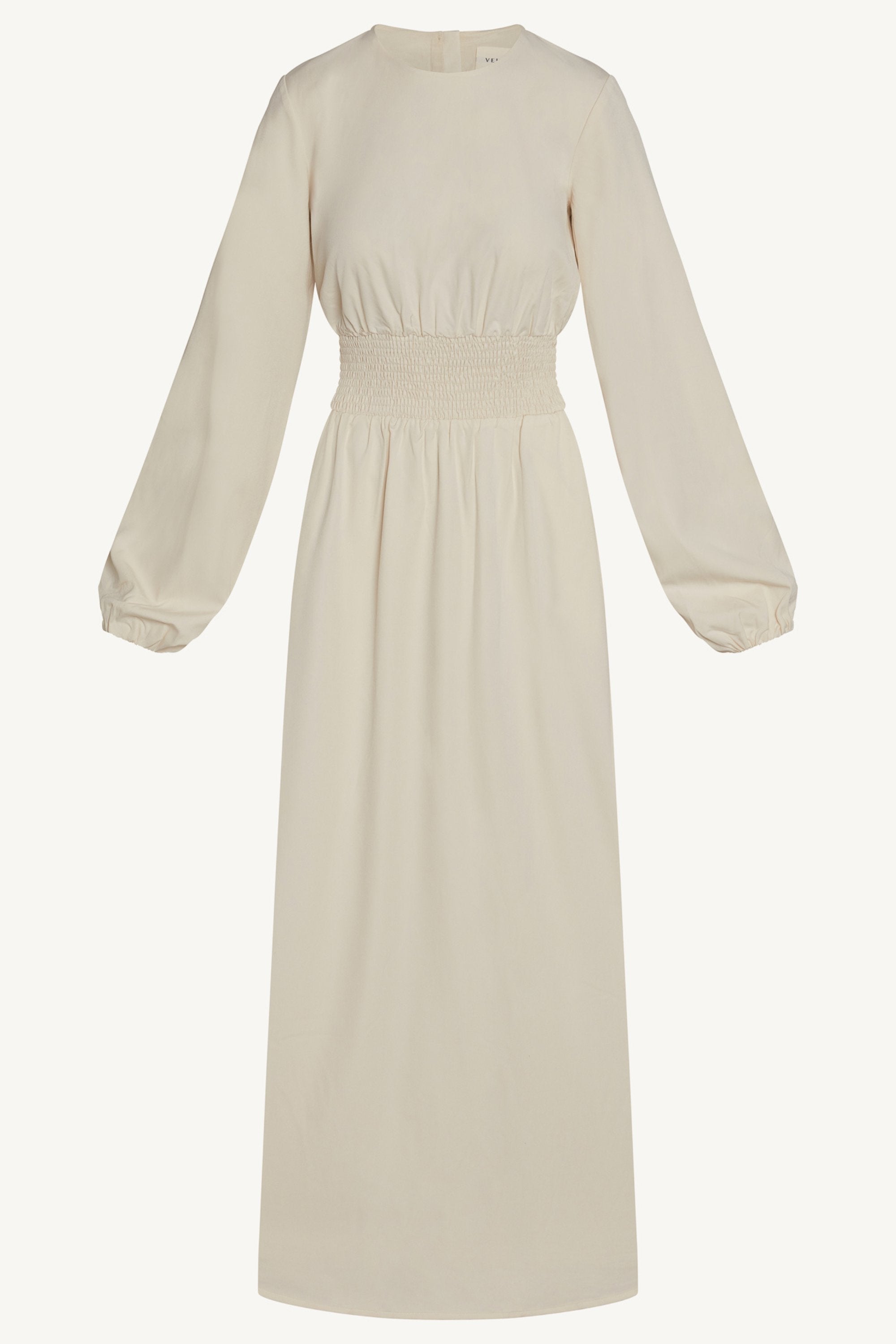 Smocked Waist Dress - Bone