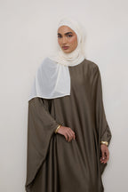 حجاب مخطط مطاطي - عاجي