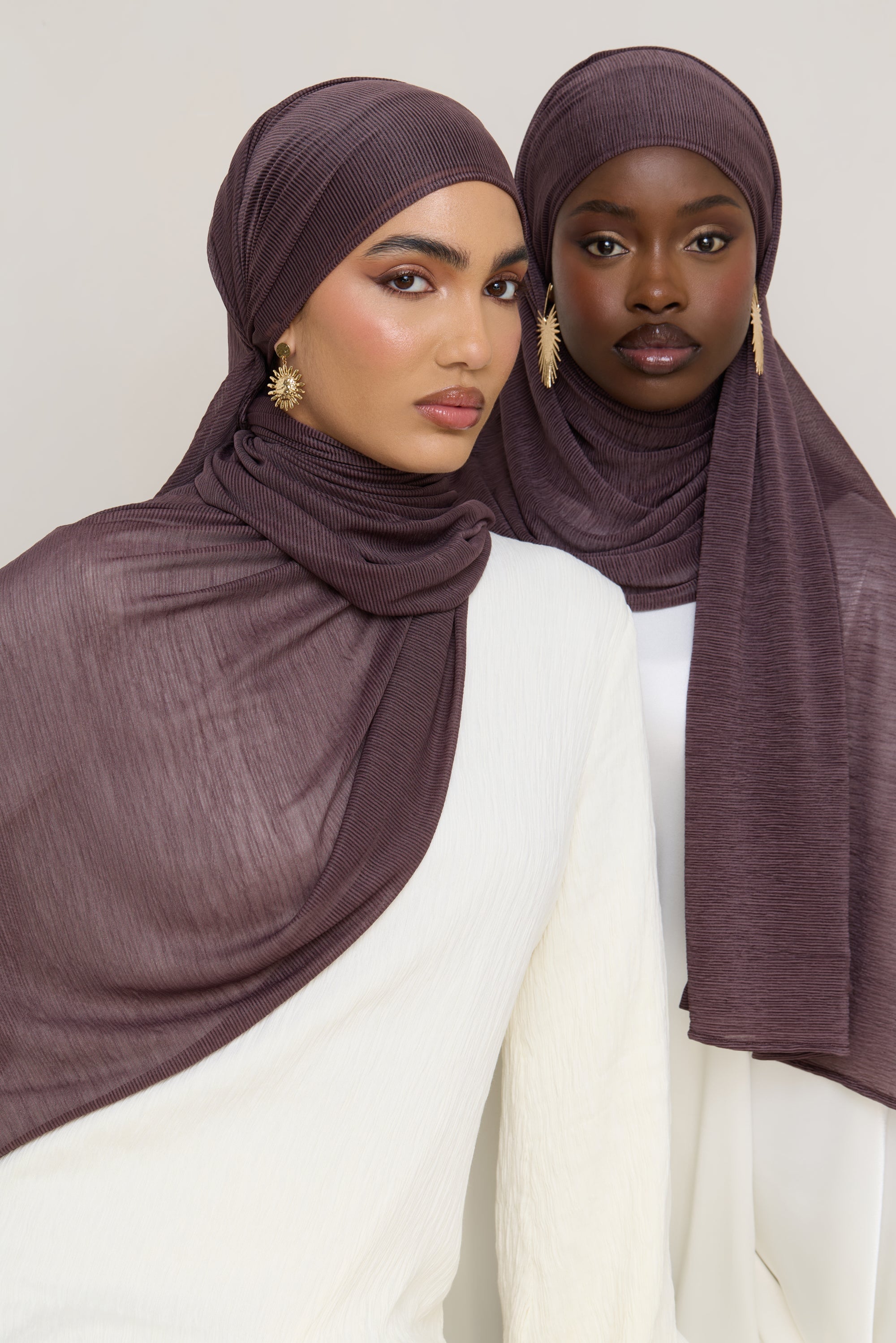 Stretch Stripe Hijab - Plum