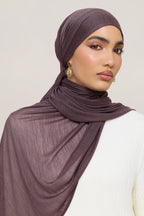 حجاب مخطط مطاطي - لون البرقوق