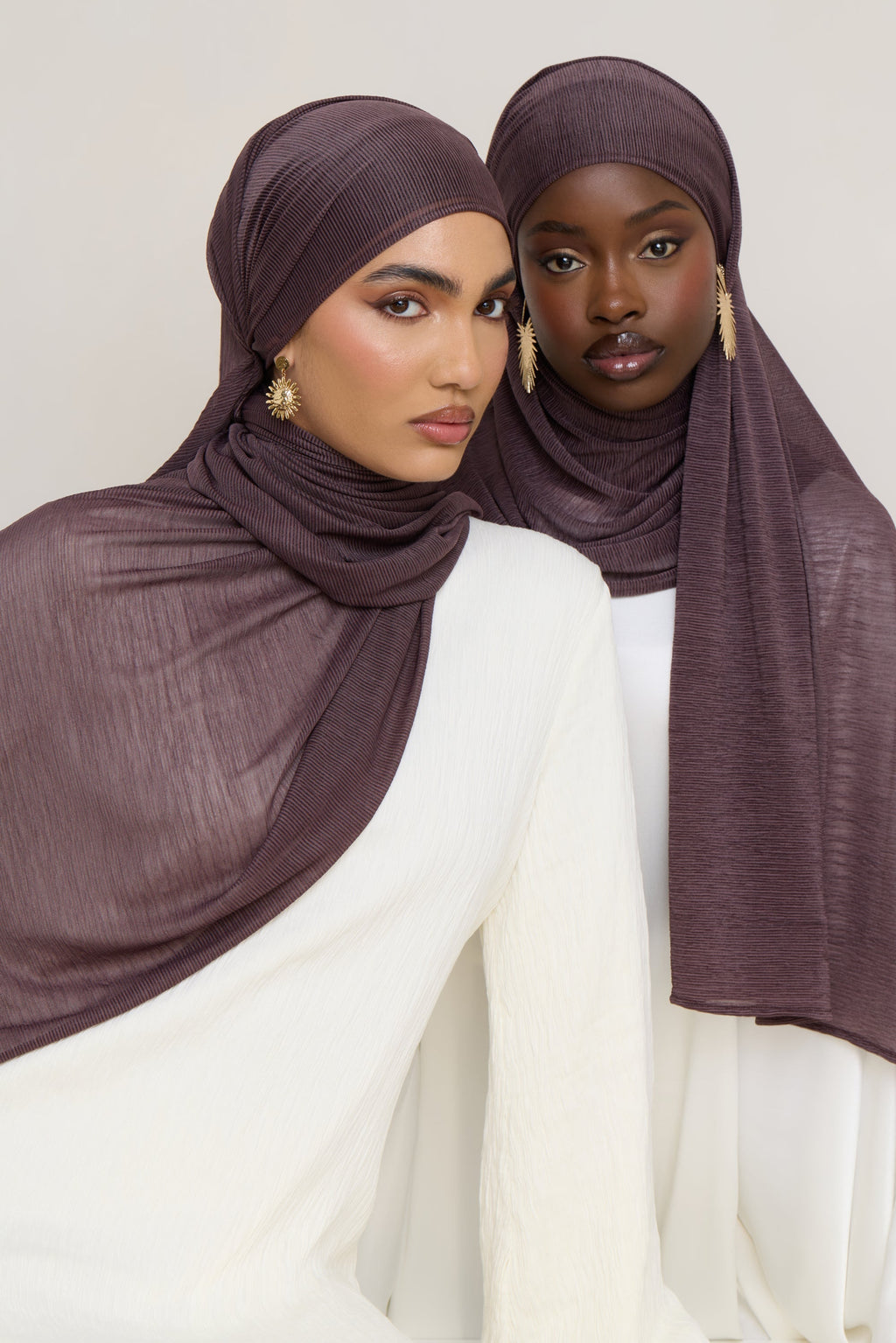 Stretch Stripe Hijab - Plum