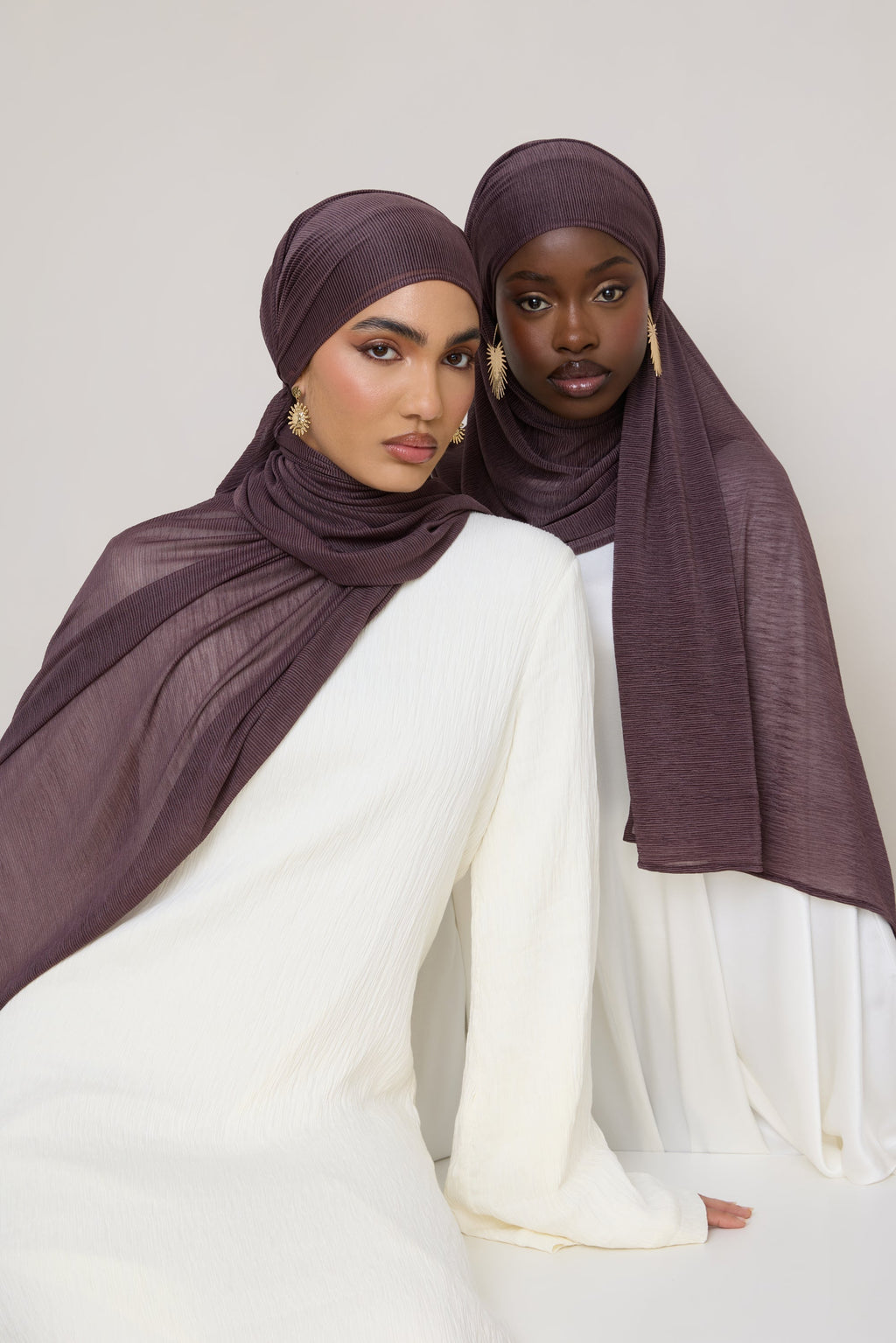 Stretch Stripe Hijab - Plum