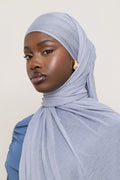Stretch Stripe Hijab - Sky