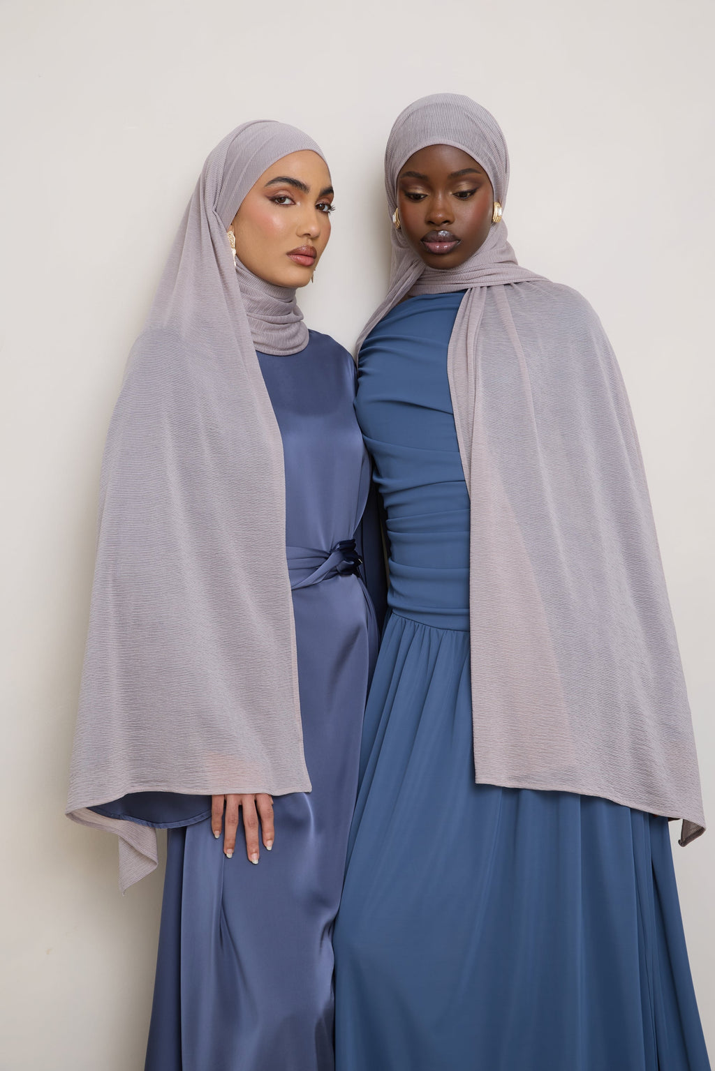 Stretch Stripe Hijab - Taupe