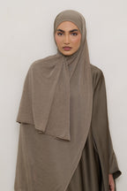 حجاب مخطط مطاطي - زيتون