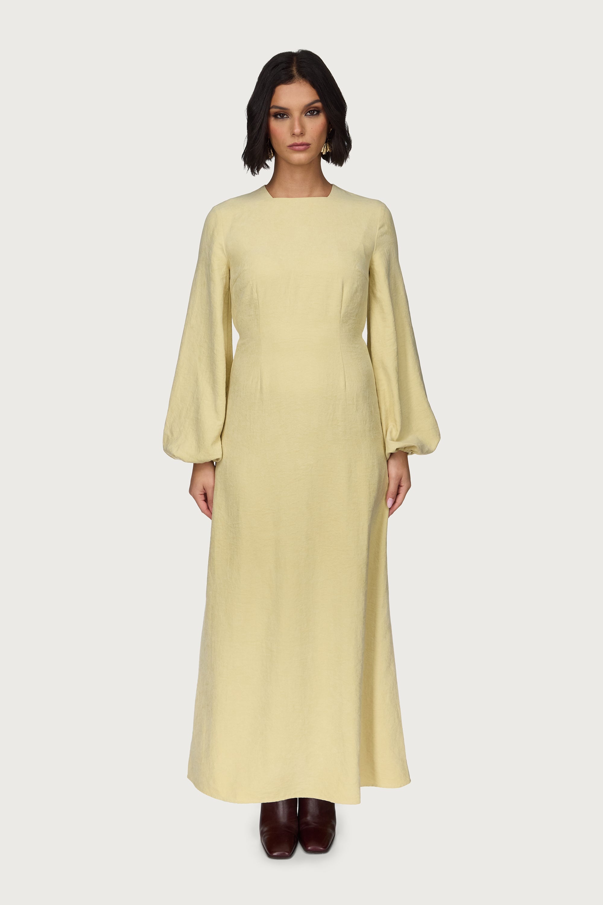 Suede Maxi Dress - Wheat