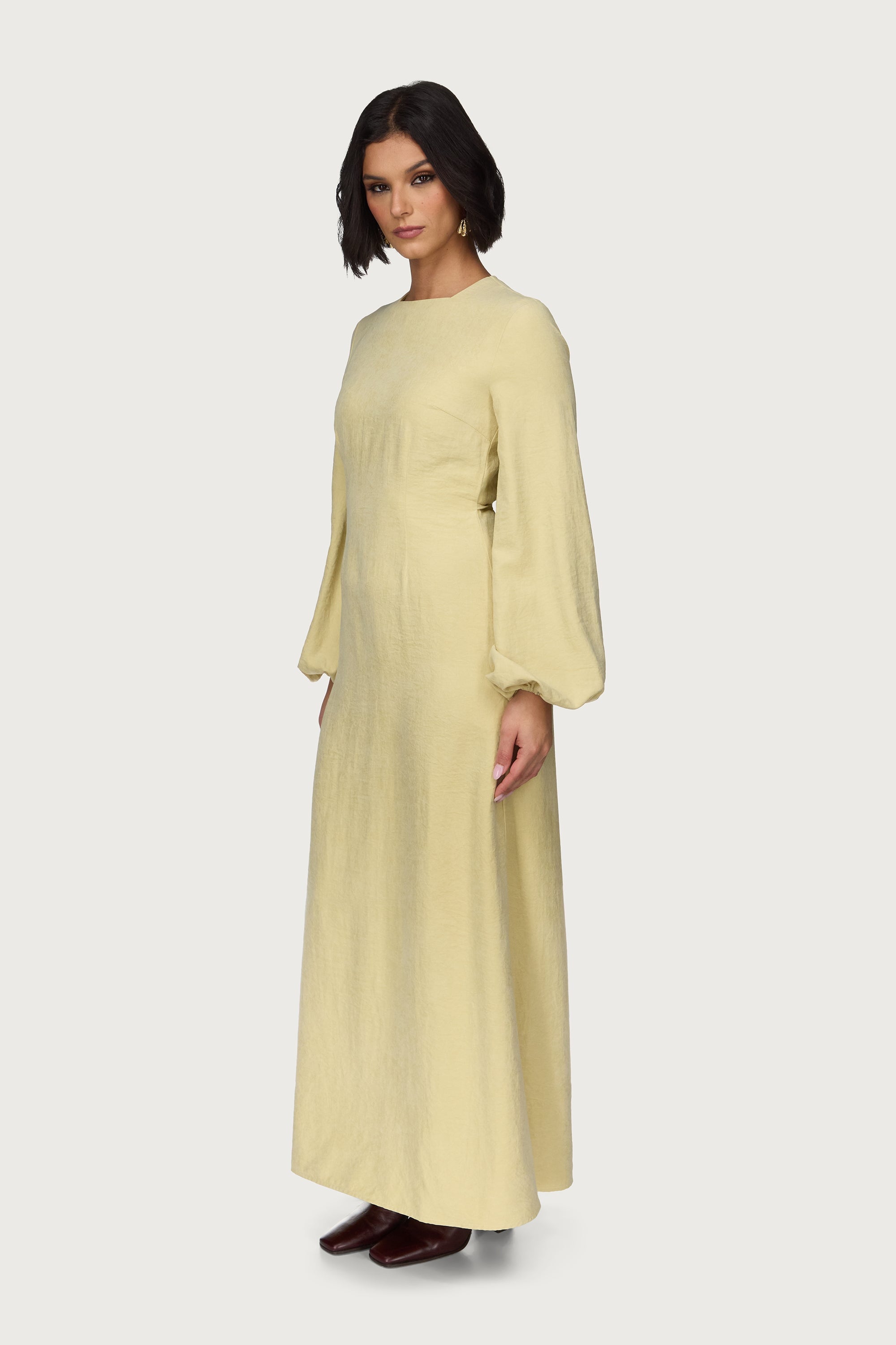 Suede Maxi Dress - Wheat