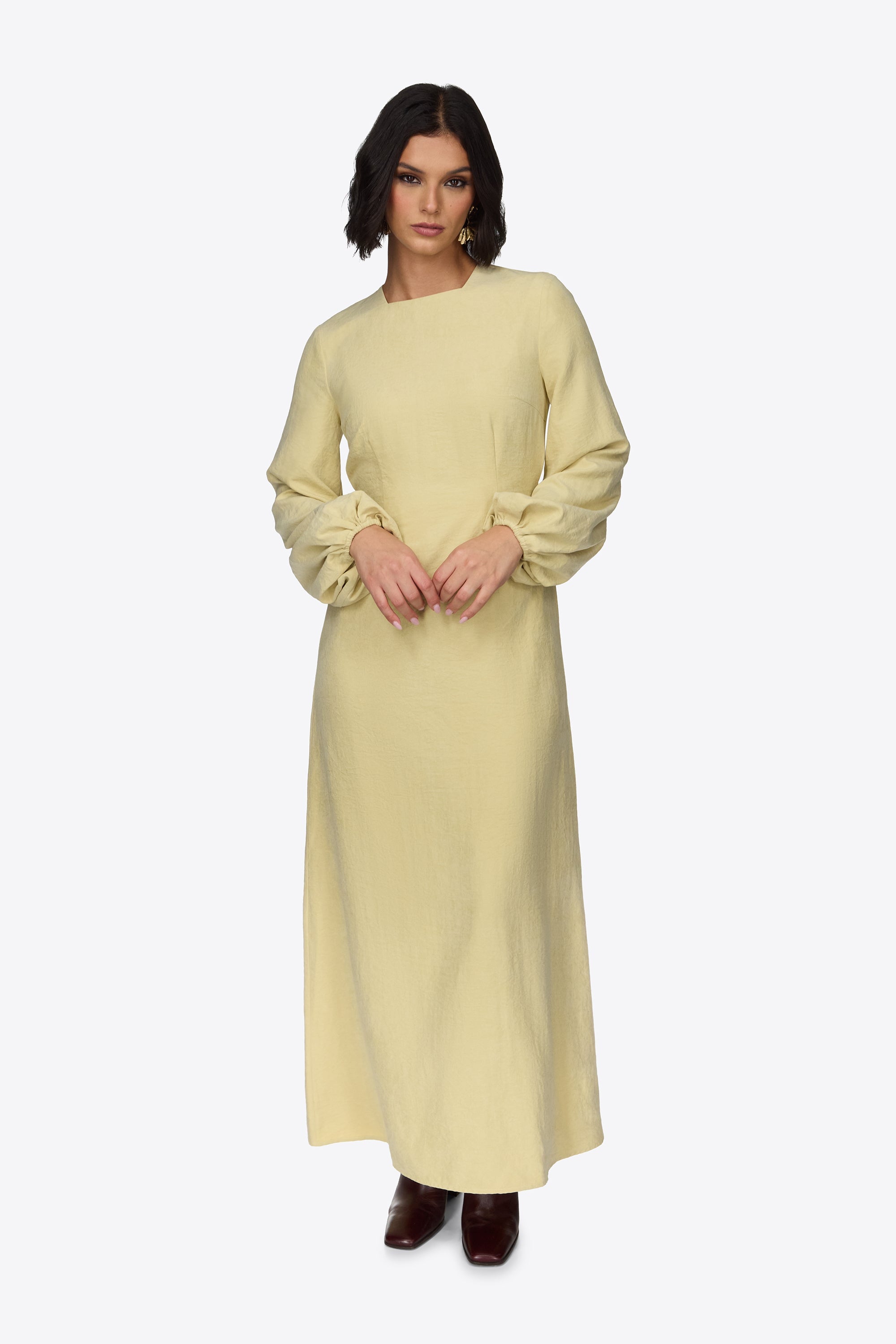 Suede Maxi Dress - Wheat