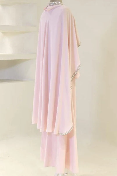 Liora Crystal Trim Cape Overlay Maxi