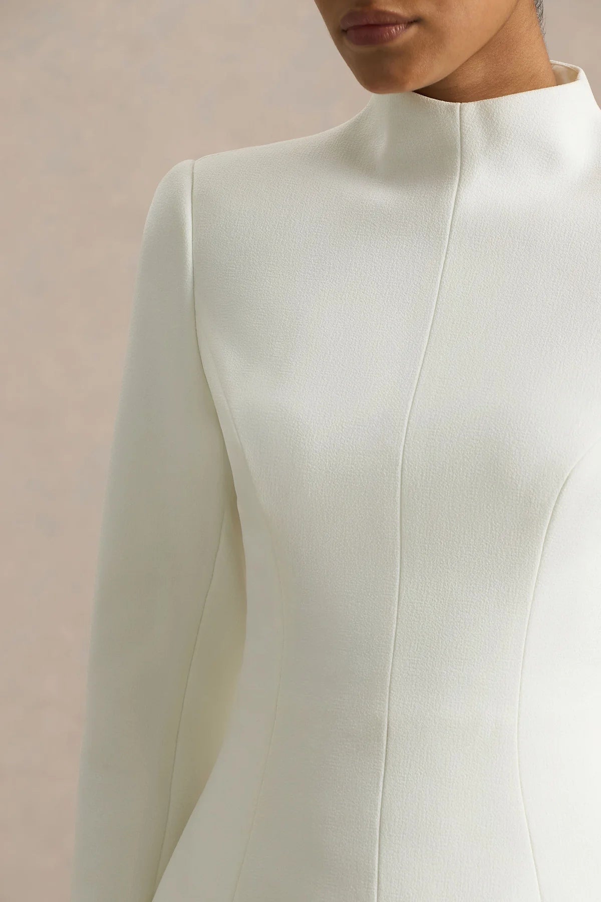 Sculpted Asymmetric Peplum Maxi Dress