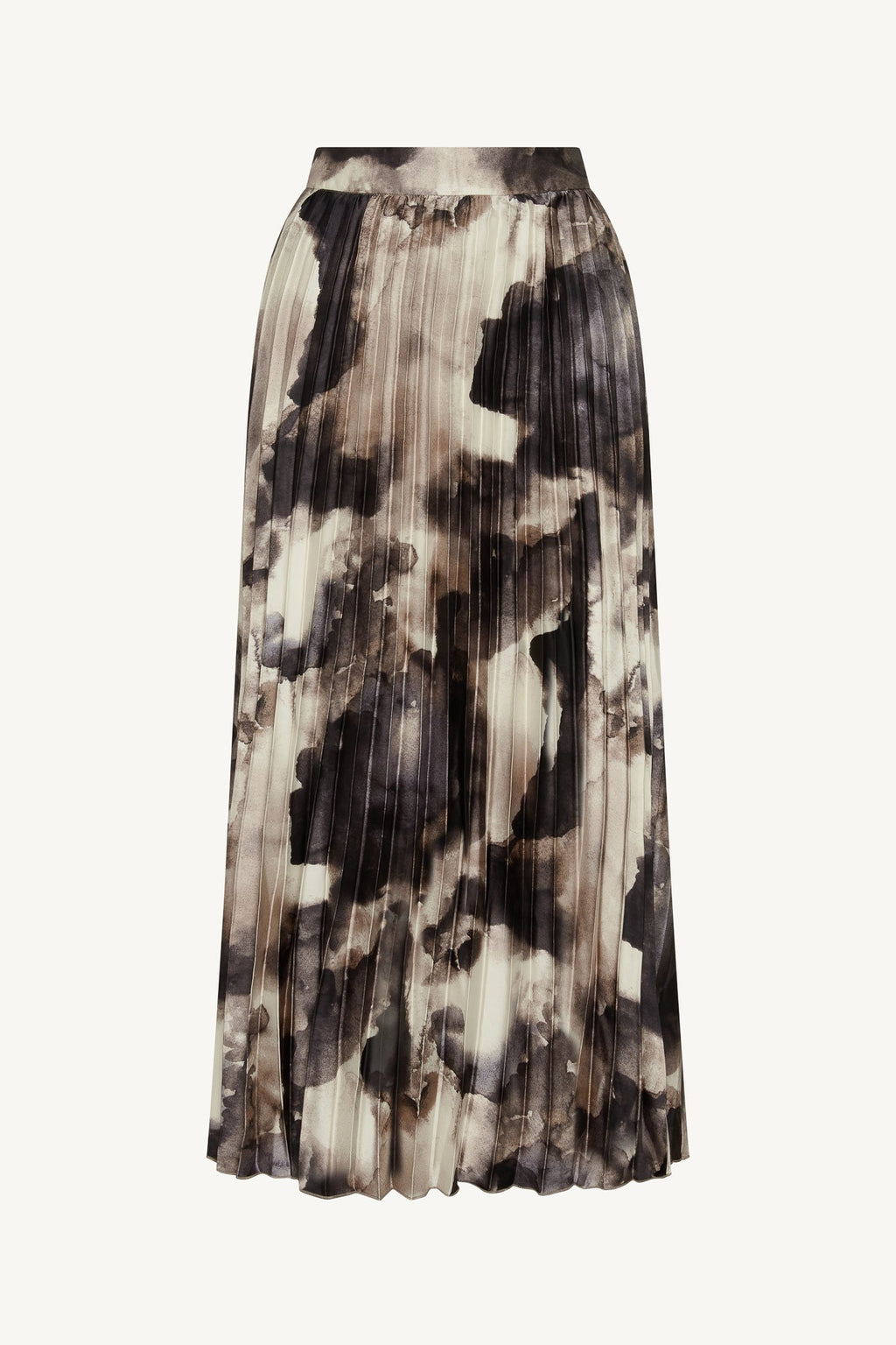Watercolor Pleated Maxi Skirt - Mauve