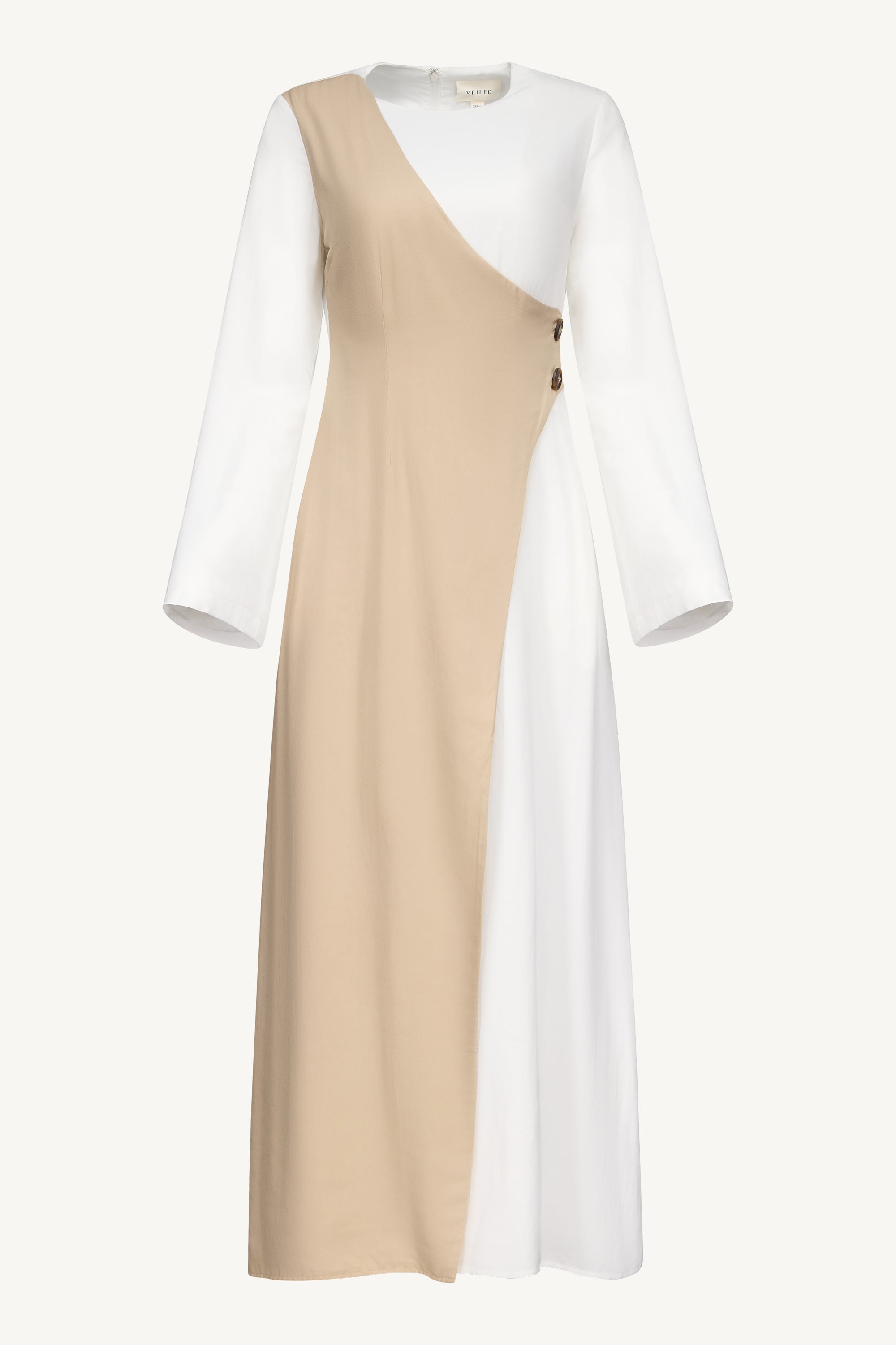 Yumna Contrast Wrap Maxi Dress - Sand Dune