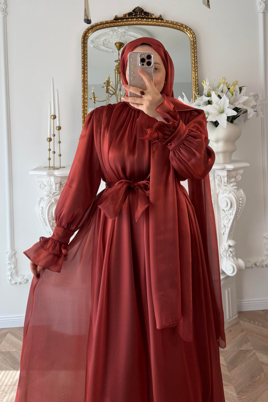 Freya Pleated Mock Neck Maxi Dress