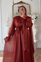 Freya Pleated Mock Neck Maxi Dress