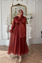 Freya Pleated Mock Neck Maxi Dress