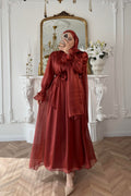 Freya Pleated Mock Neck Maxi Dress