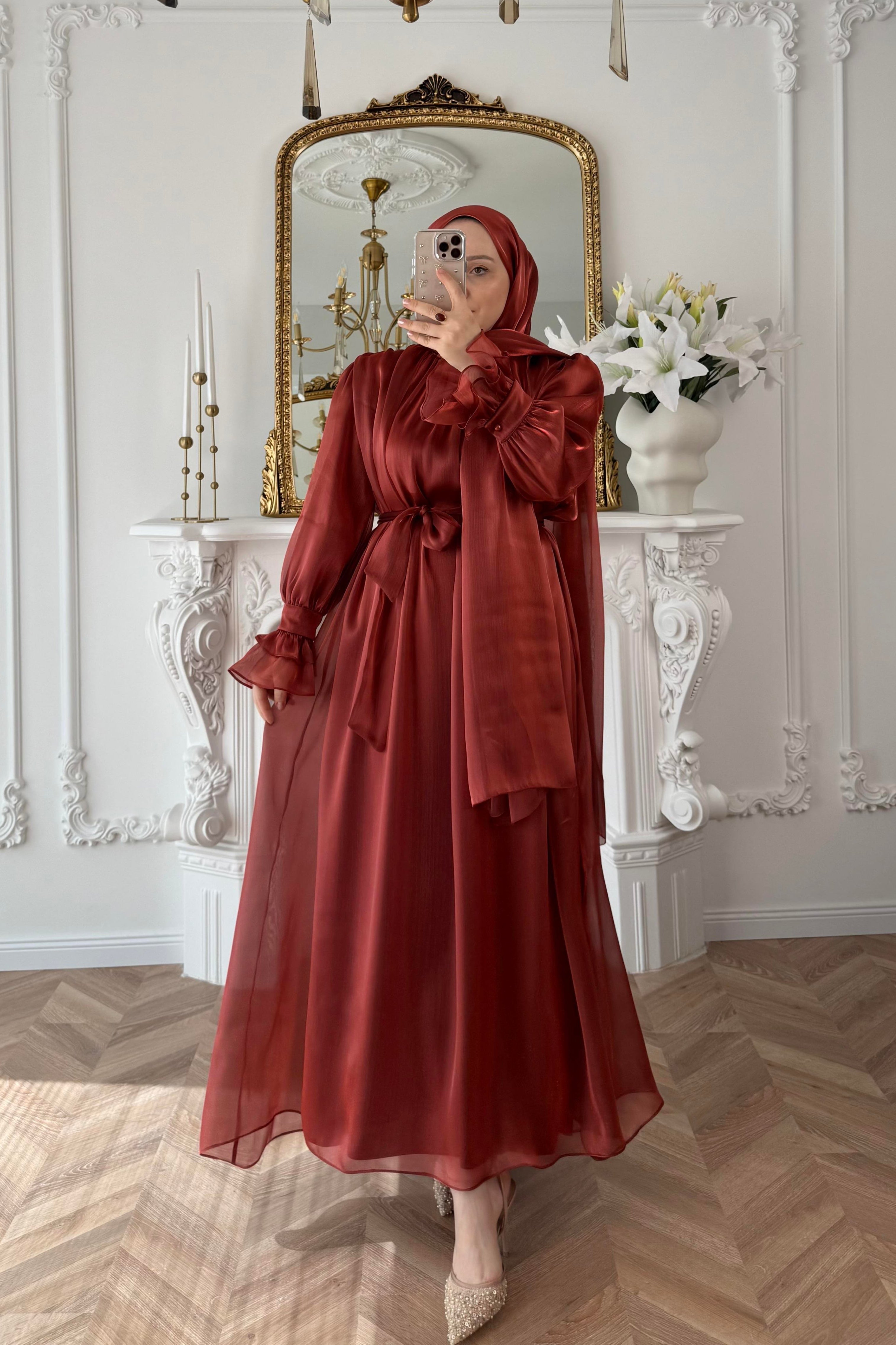 Freya Pleated Mock Neck Maxi Dress