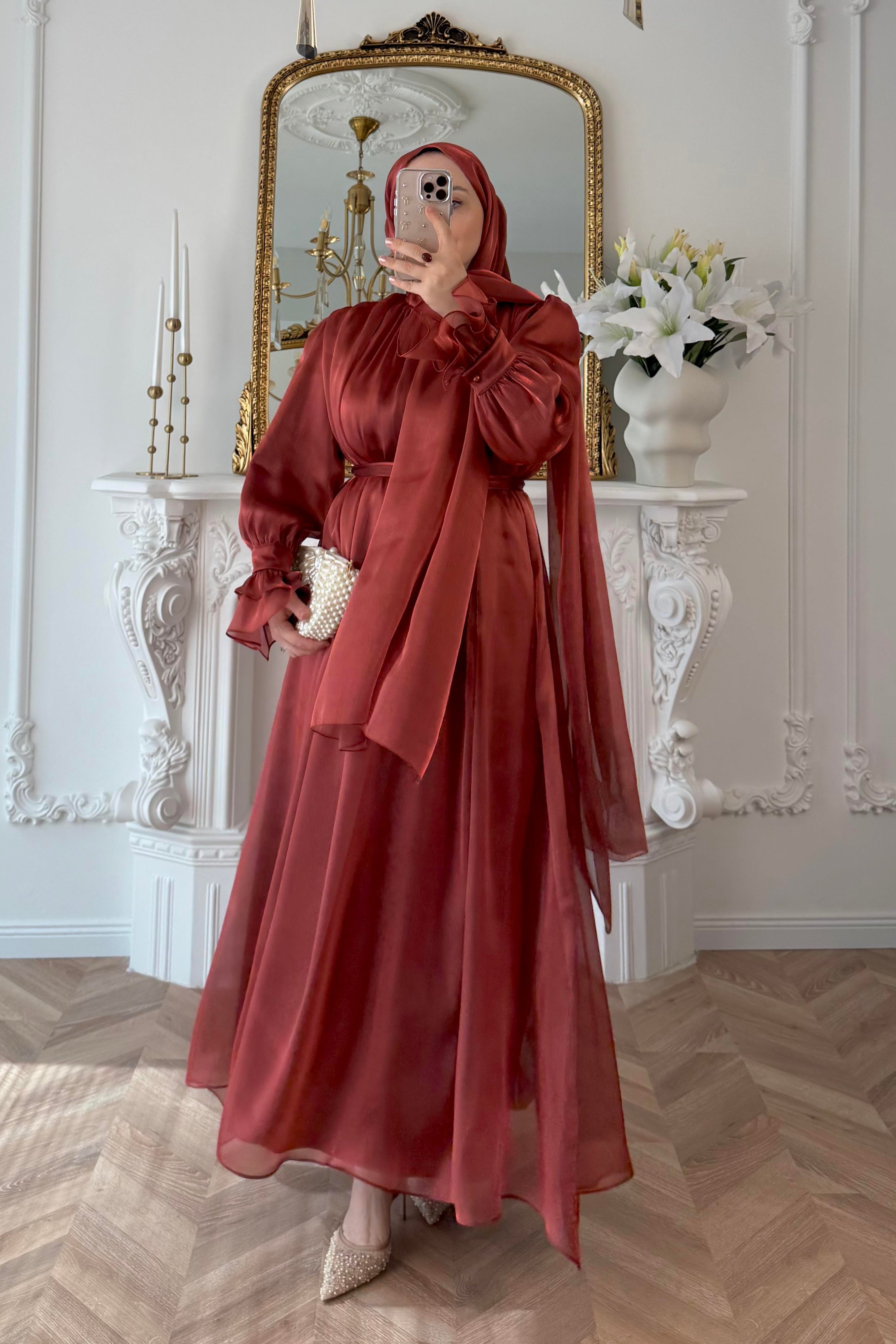 Freya Pleated Mock Neck Maxi Dress